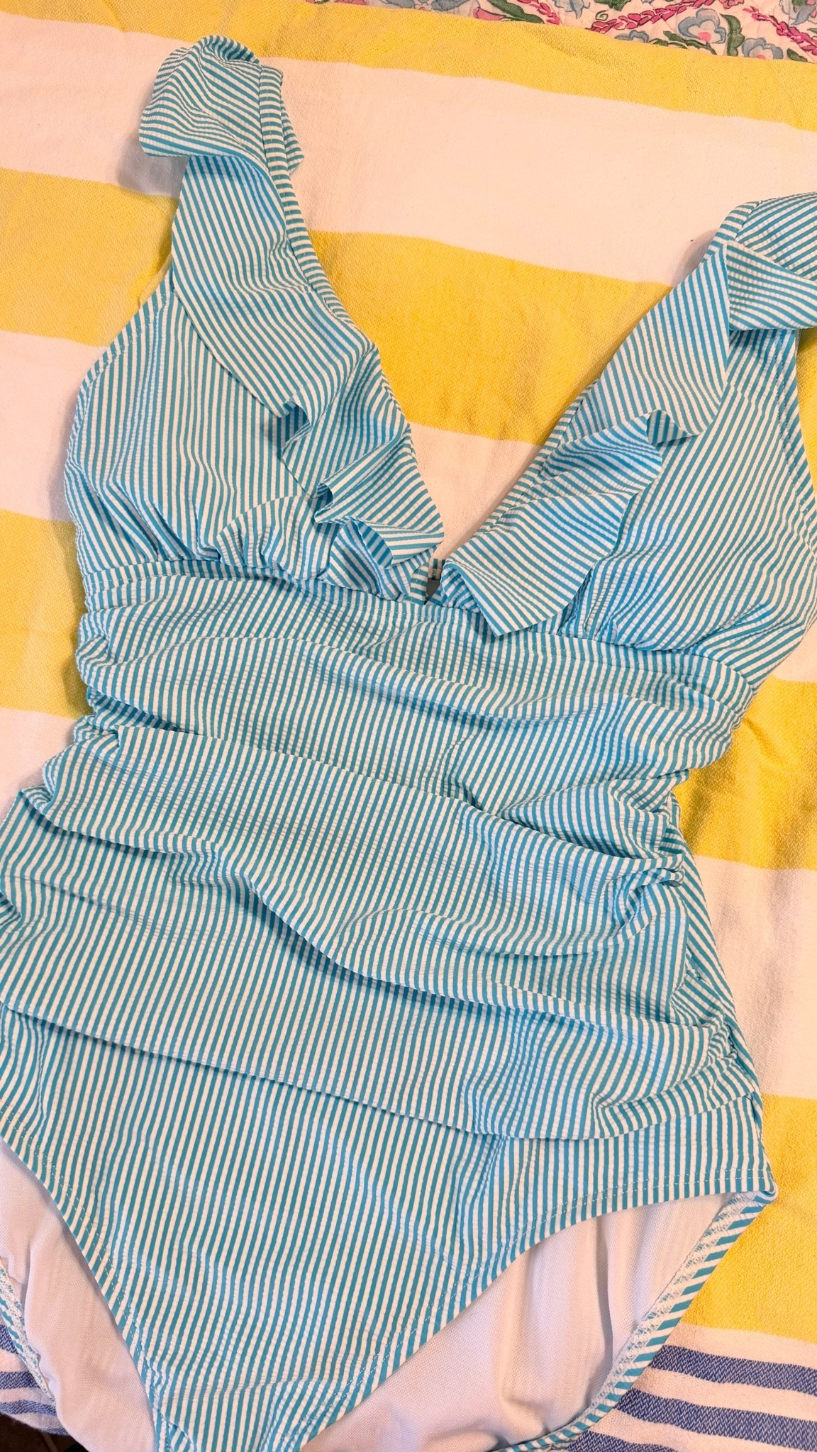 Blue stripes, ruffle details, and all the summer vibes 🩵☀️

#LTKootd #LTKmomlife #LTKSwim