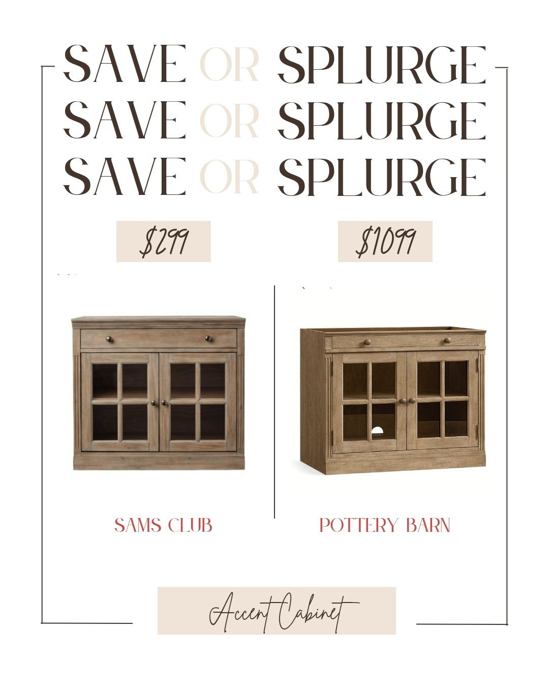 Daily deal. This Sams club accent cabinet is almost identical to Pottery Barn's Livingston collection for a fraction of the cost. Budget finds / Daily deal / save or splurge

#LTKHome #LTKStyleTip #LTKSaleAlert