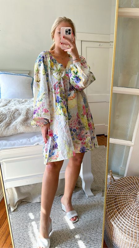 Floral Dress On Sale for 20% off.

Perfect vacation dress or swimsuit coverup. Under $50

Fits oversized. Wearing a small but could have done a xs 

#LTKtravel #LTKsalealert #LTKSeasonal