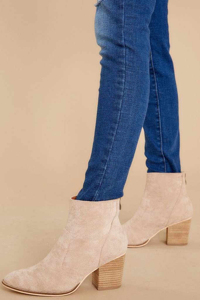 First Steps Light Taupe Ankle Booties | Red Dress 