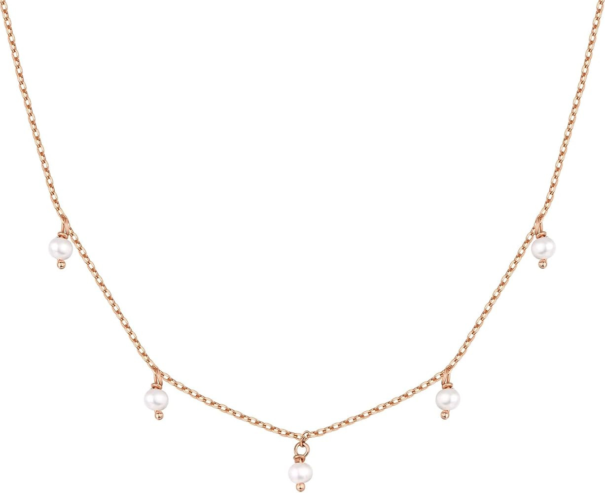 PAVOI 14K Gold Plated Station Necklace | Simulated Diamond BTY Necklace | Womens CZ Chain Necklac... | Amazon (US)