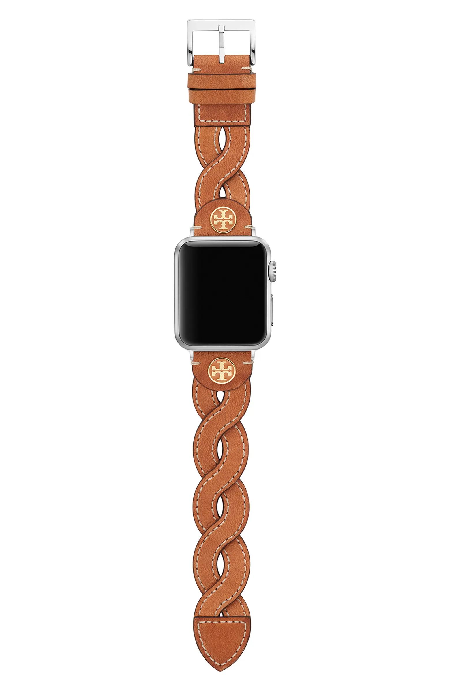 Braided Leather Apple Watch® Strap | Nordstrom