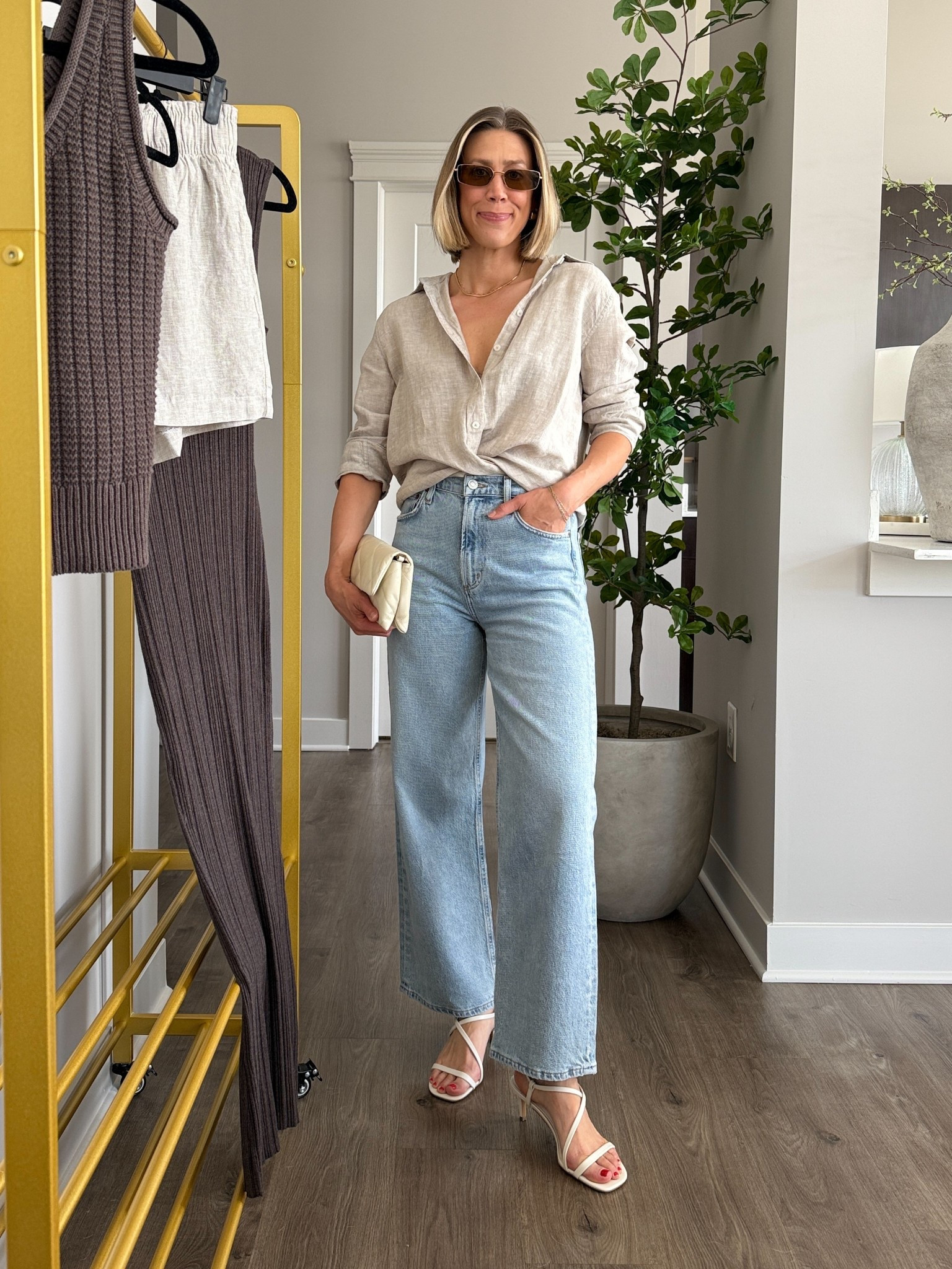 Wearing medium linen shirt (sized up one)

@onequince #quincepartner

#LTKFindsUnder50 #LTKStyleTip #LTKFindsUnder100