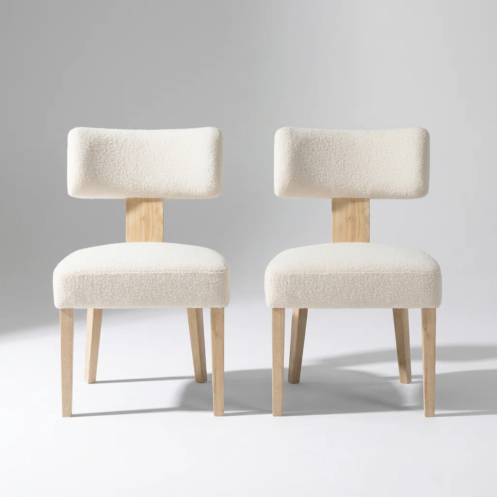 Modern Upholstered Dining Chairs Set of 2 with Comfortable Fabric Seating | Wayfair North America