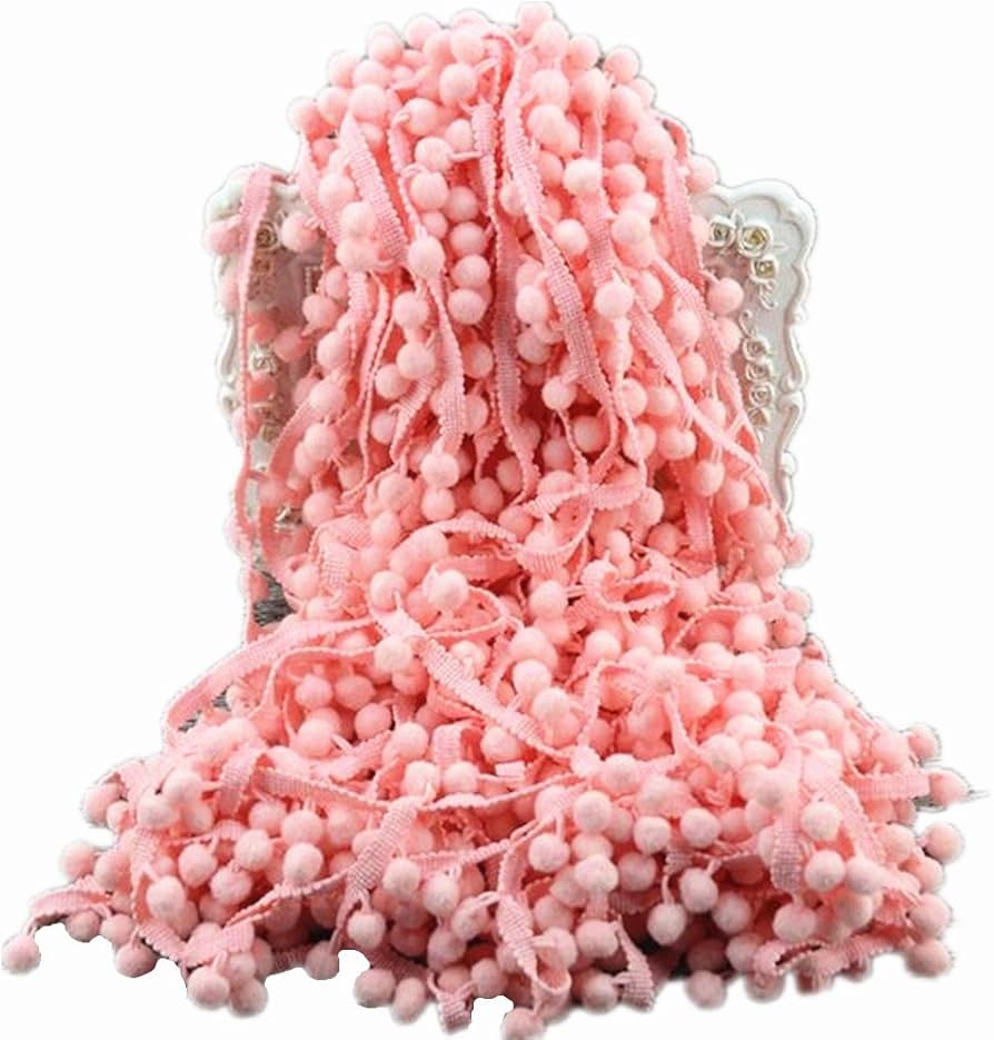 20 Yards Pom Poms Fringe Ball Trim Sewing Ribbon Embroidered Lace Tassel Applique for Clothing Ac... | Amazon (US)