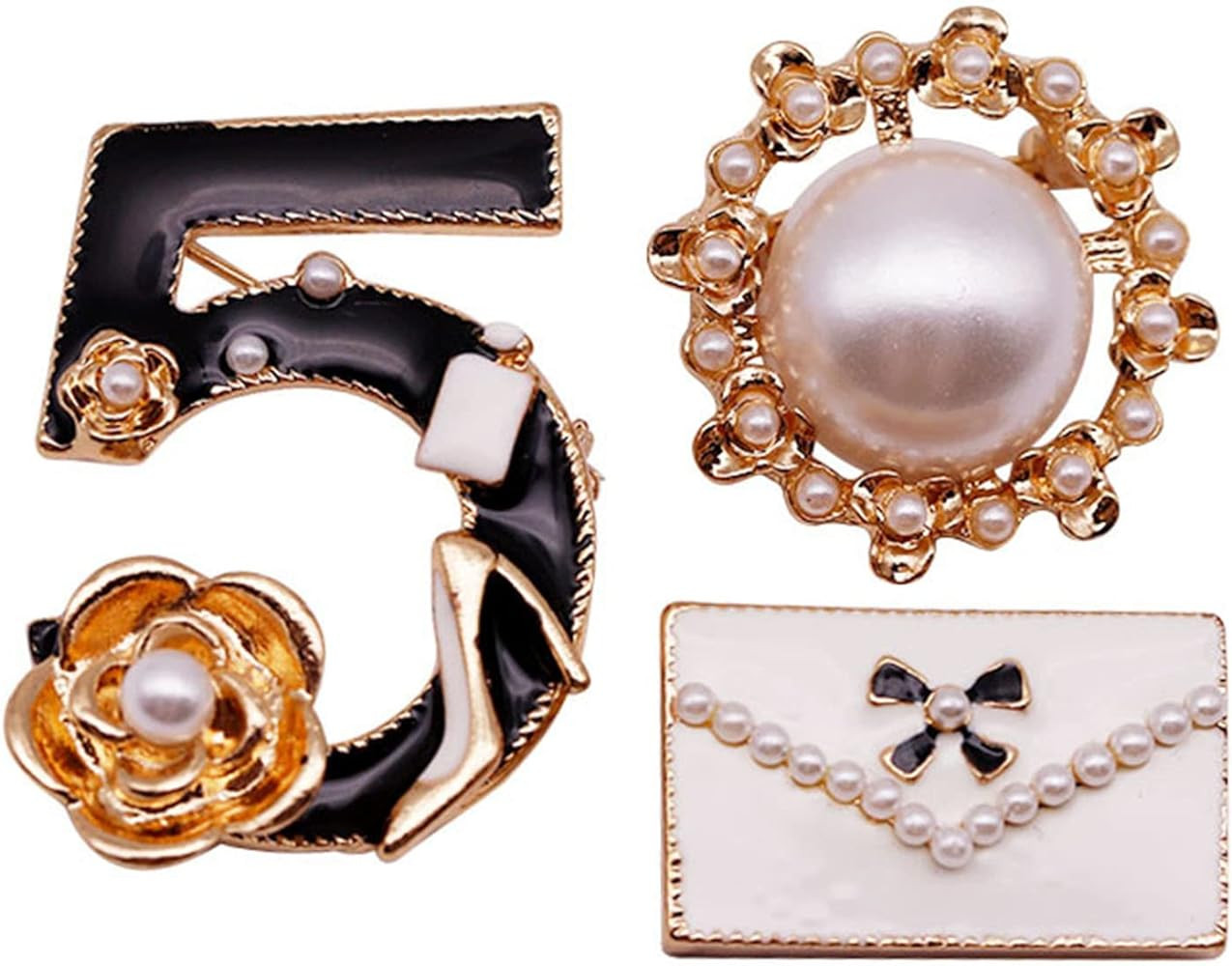 Celebrity Designer Jewelry Brooch Pins,Brooches with Imitation Pearl for Women Fashion | Amazon (US)