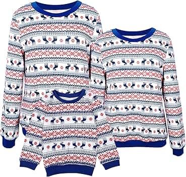 Christmas Pajamas for Family Matching Pullover Sweater Long Sleeve Sweatshirt | Amazon (US)