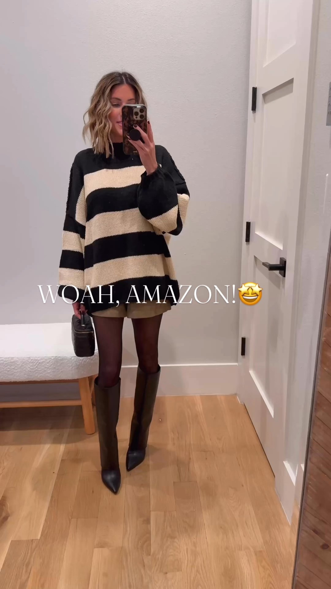 THIS👏🏼AMAZON👏🏼SWEATER 
It’s sooooo nice! I grabbed a size small. 
size xs in shorts.  

#LTKStyleTip #LTKSeasonal #LTKFindsUnder50