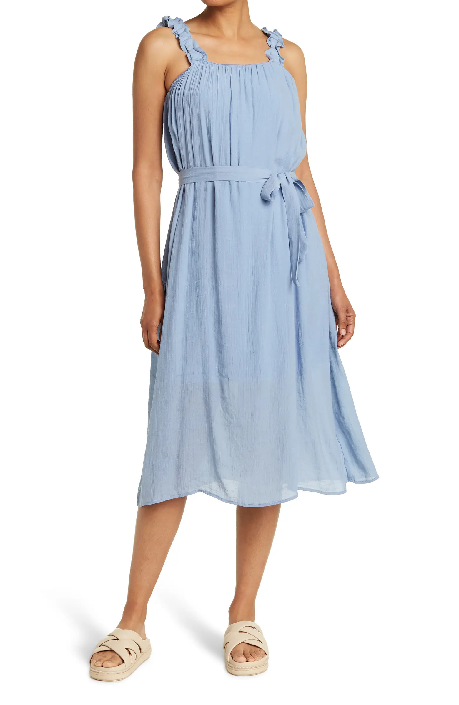 Bobeau Shirred Strap Midi Dress | Nordstromrack | Nordstrom Rack