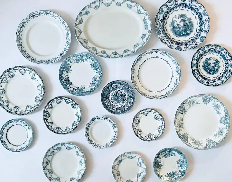 Antique English Blue & White Plate: Gallery Wall Decor, Circa 1800s-1900s | Etsy (Global)