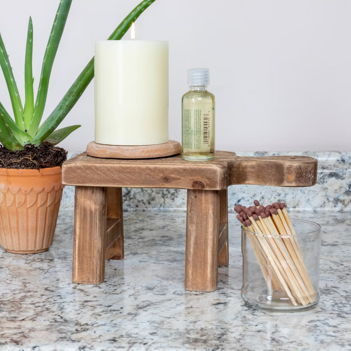 Storied Home Wood Pedestal (4.75") - Rustic Tabletop Decorative Stand, No Assembly Required | Target