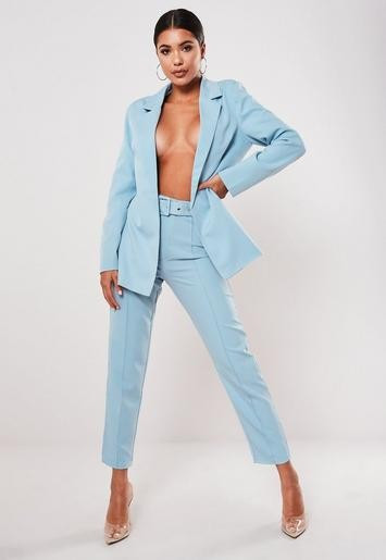 Baby Blue Co Ord Boyfriend Blazer | Missguided (US & CA)