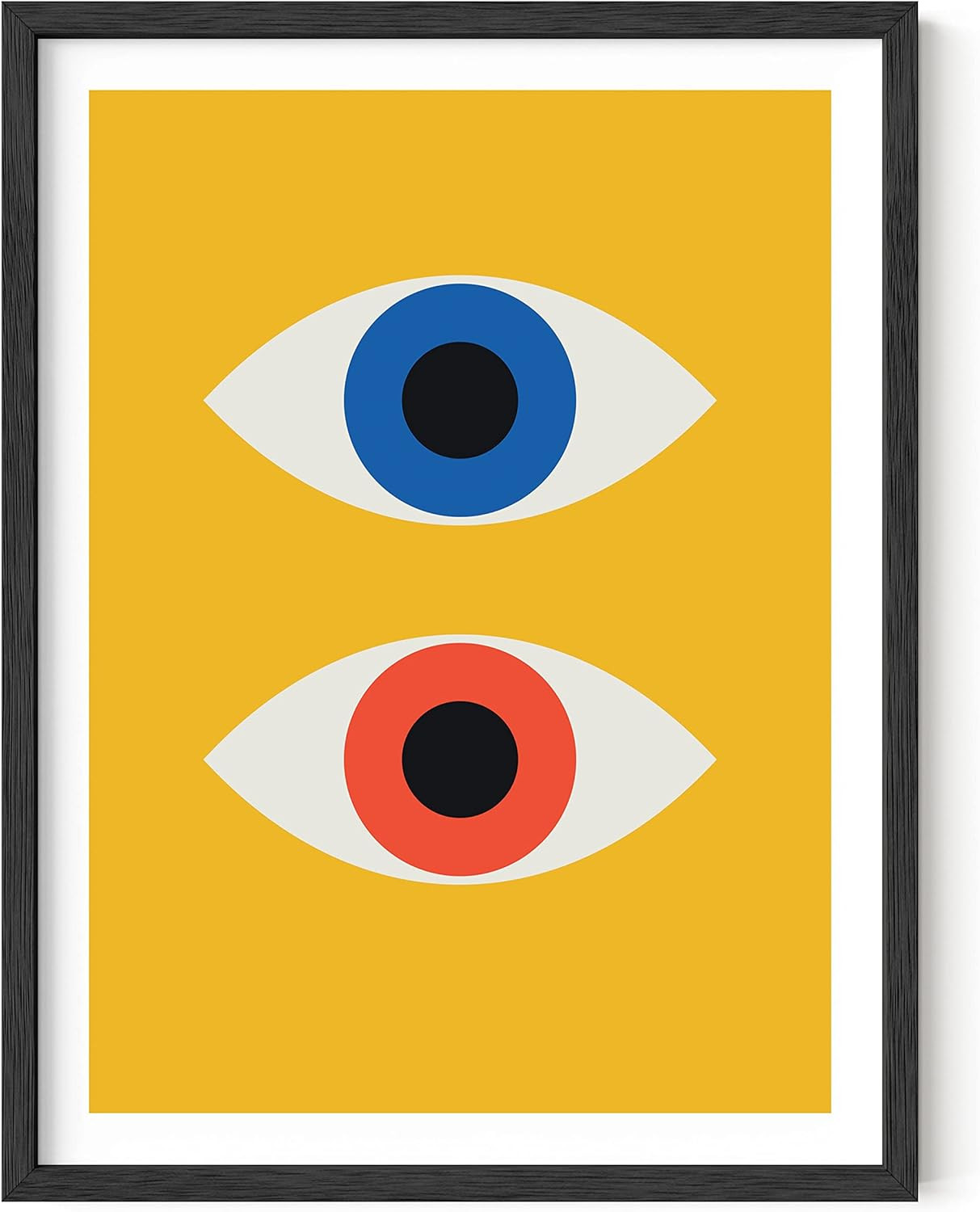 HAUS AND HUES Mid Century Modern Wall Art Print - Retro Wall Art, Evil Eye Decor, Yellow Wall Art... | Amazon (US)