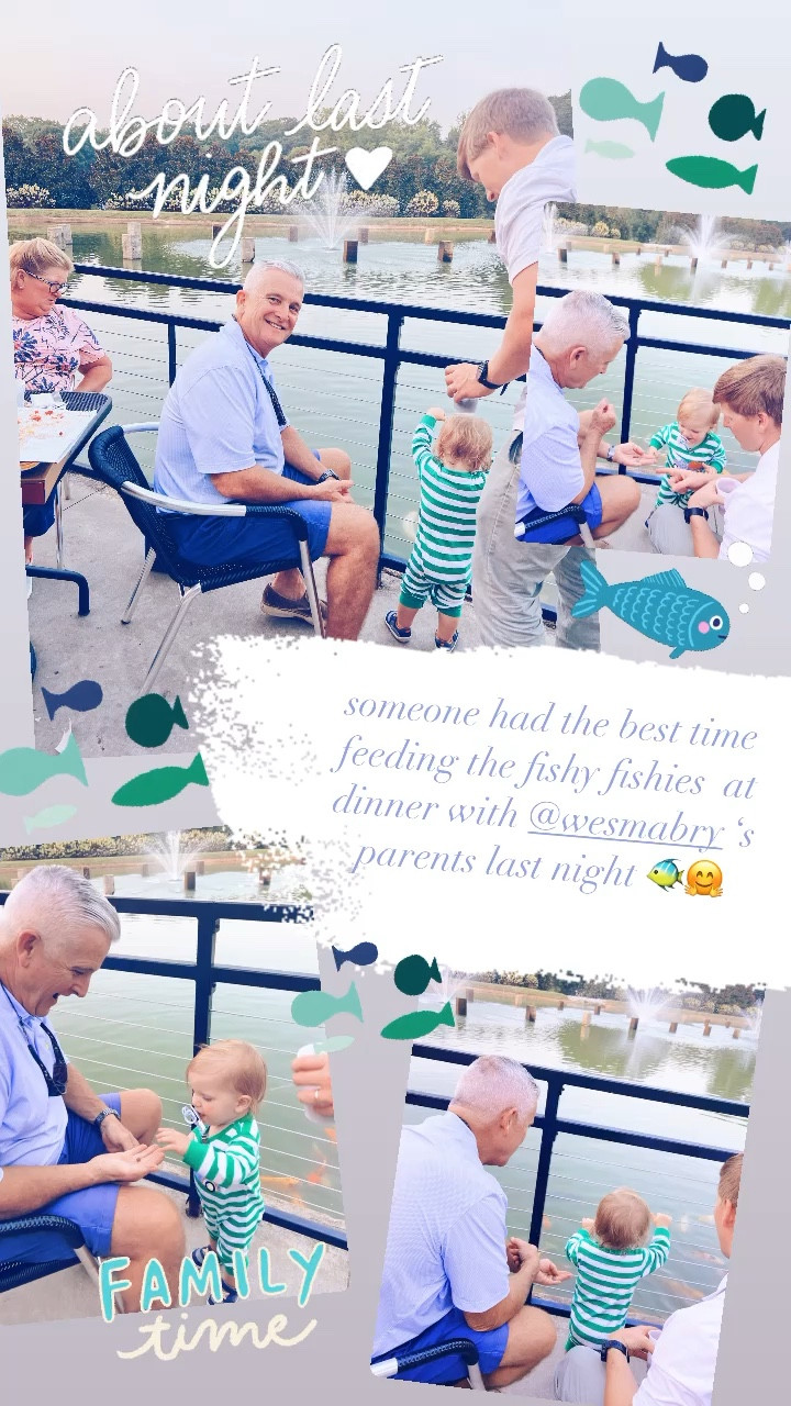 someone had the best time feeding the fishy fishies  at dinner with @wesmabry ‘s parents last night 🐠🤗

#LTKhome #LTKbaby #LTKfamily