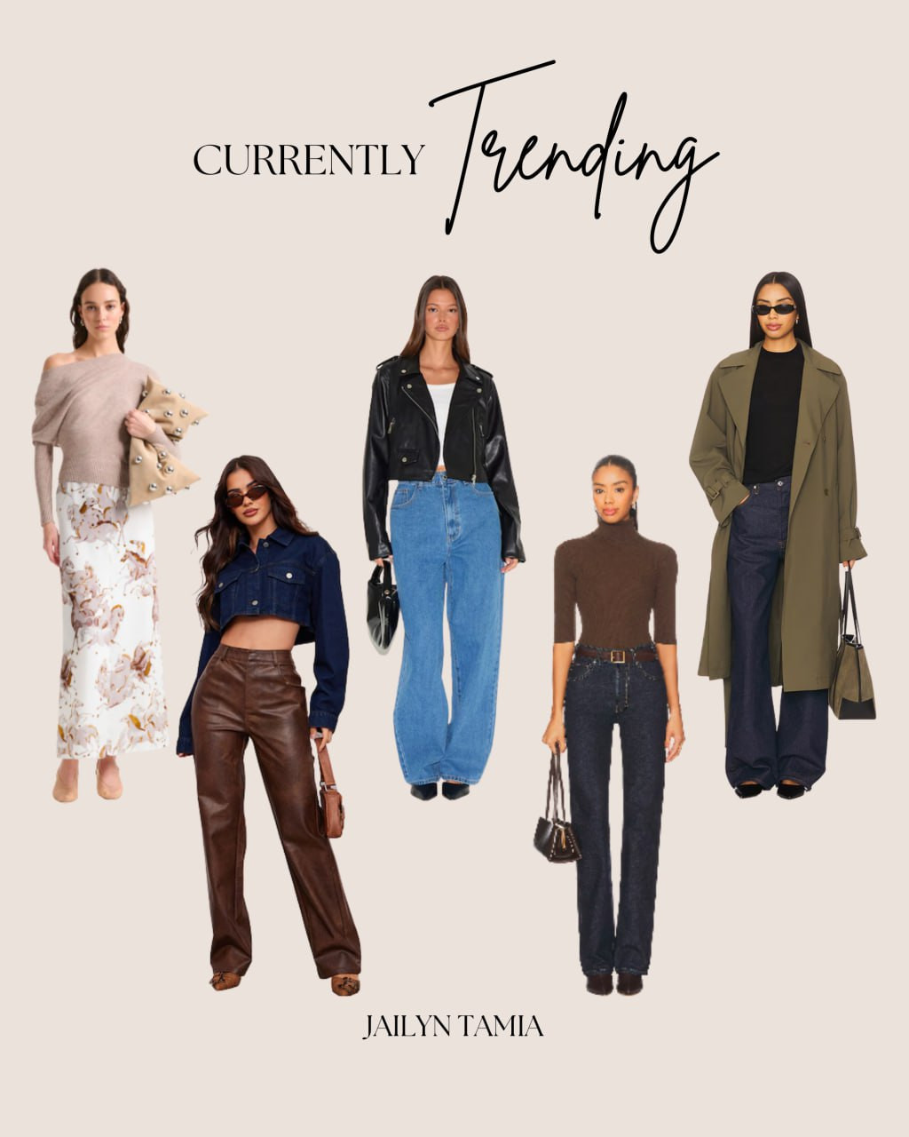 Currently Trending Outfits // Trending, Trending Outfits, Trending Outfit, Trendy, Trendy Outfits, Trendyfinds, Casual, Casual Outfits, Casual Chic, Comfy Casual, Chic Casual, Womens Casual Outfit, Casual Style, Fashion, Outfits, Outfit Ideas, Outfit Inspo, Classy, Classy Outfit, Classy Dress, Pretty Little Things, Pretty Little Prettylittlething, Pretty Little Thing Outfits, Revolve, Revolve Outfits, Womens Coat, Straight Leg Pants, Biker Jacket, Leather Biker Jacket, Tops Womens, Sweater, Womens Sweater 

 #LTKSeasonal #LTKFindsUnder100 #LTKStyleTip