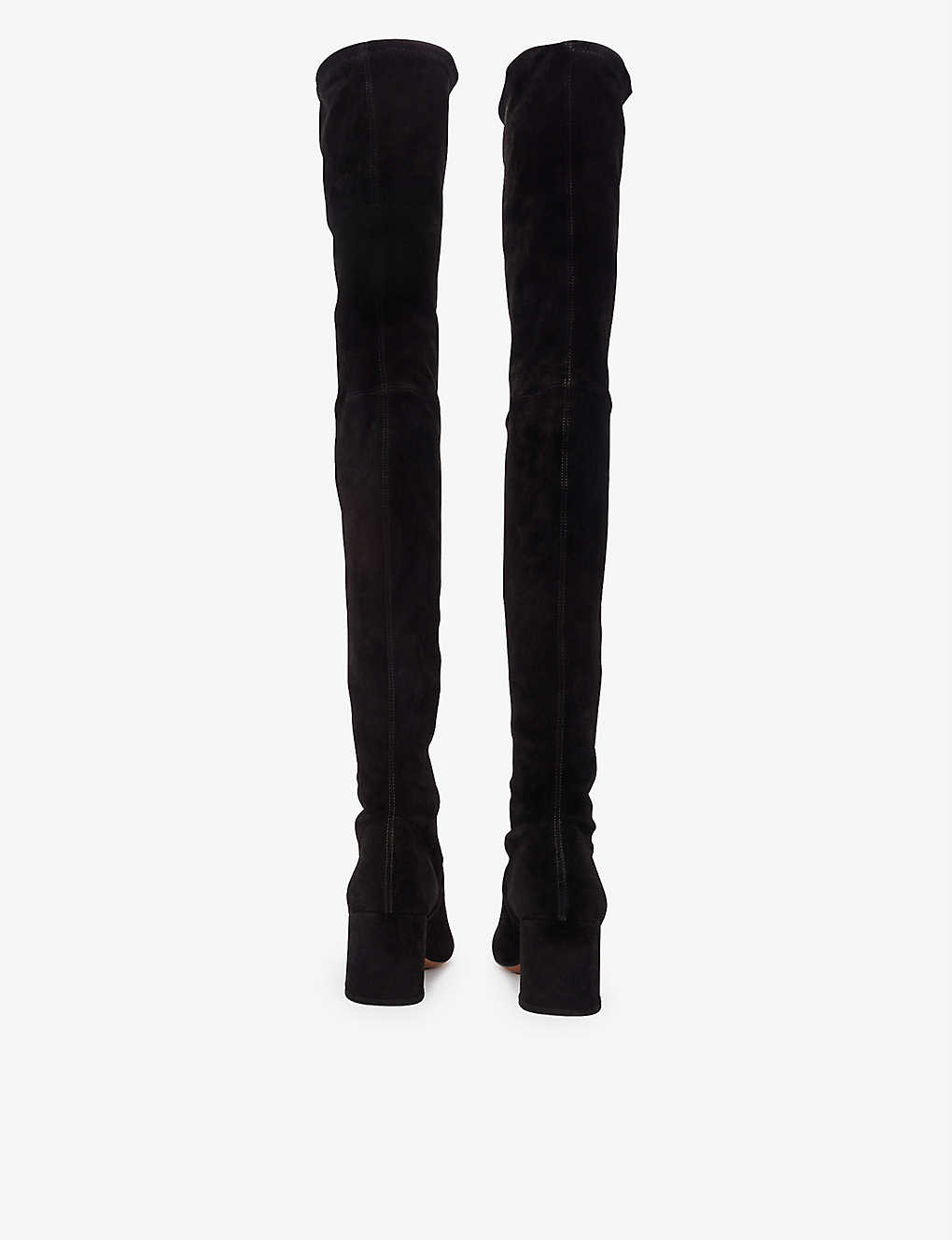 Thigh-high block-heel suede boots | Selfridges
