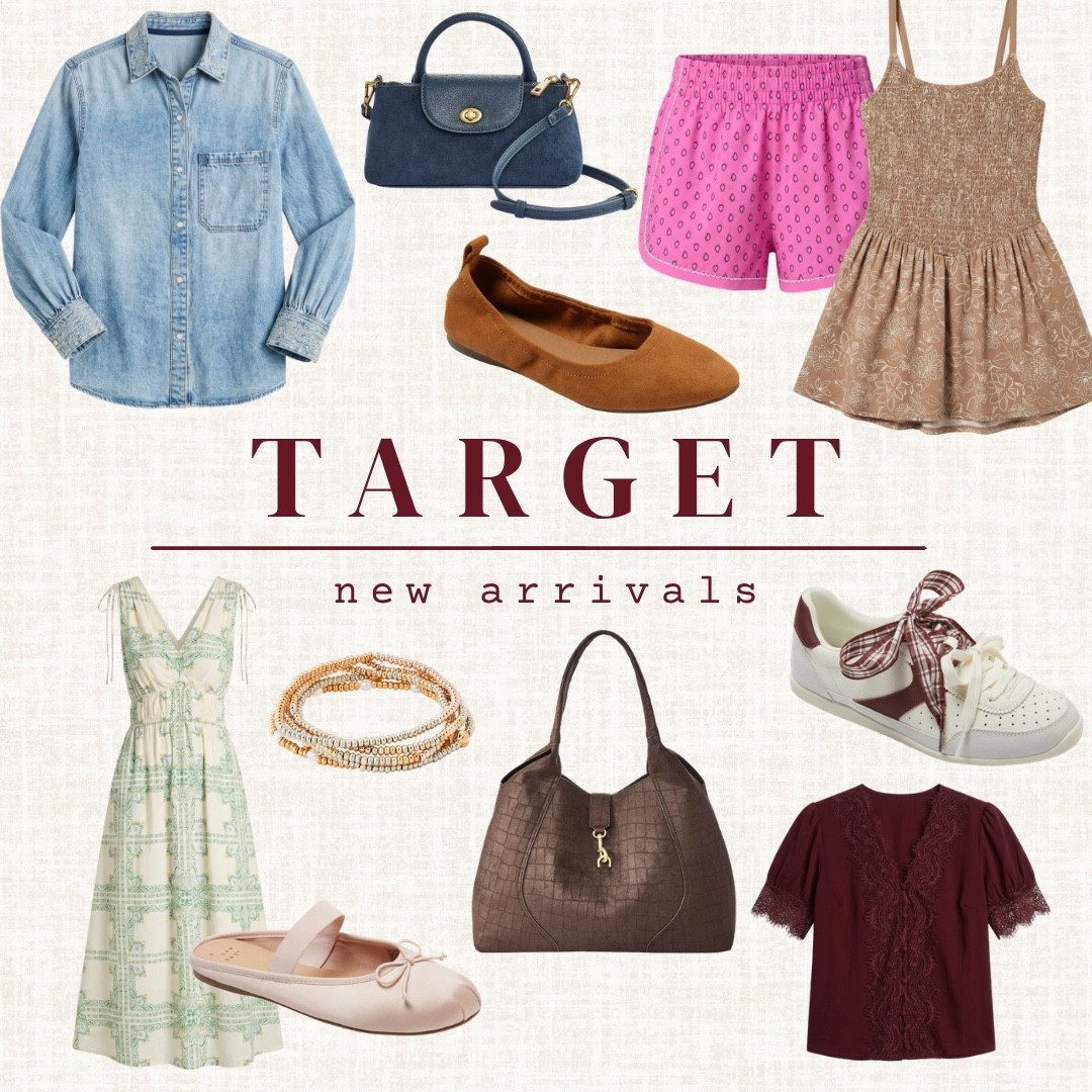 @Target new arrivals have such a good mix this round — this chambray button-up, a mini crossbody bag, printed sleep shorts, a smocked mini dress, this green printed maxi dress, layered beaded bracelets, a croc-embossed tote, plaid lace-up sneakers, and a burgundy lace-trim top

linking everything below

#LTKootd #LTKSeasonal #LTKWorkwear
