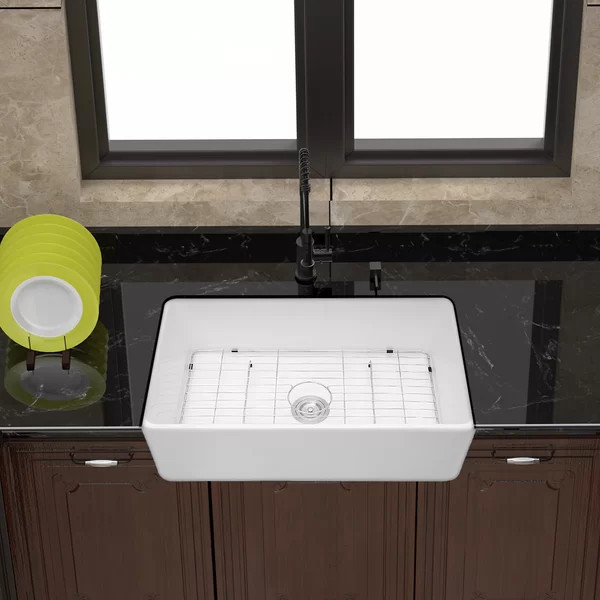 SL-SAW3320R1 Cheetah Sourcing 20'' W Single Bowl Ceramic Farmhouse Kitchen Sink | Wayfair North America