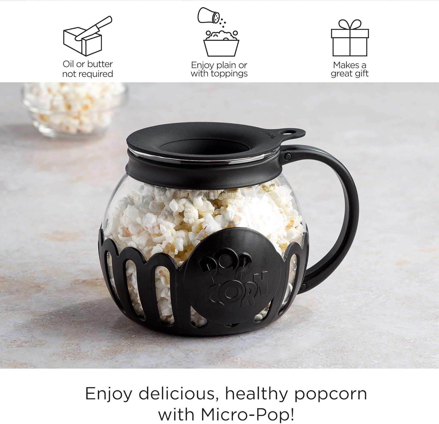 Ecolution Original Microwave Micro-Pop Popcorn Popper, Borosilicate Glass, 3-in-1 Lid, Dishwasher... | Amazon (US)