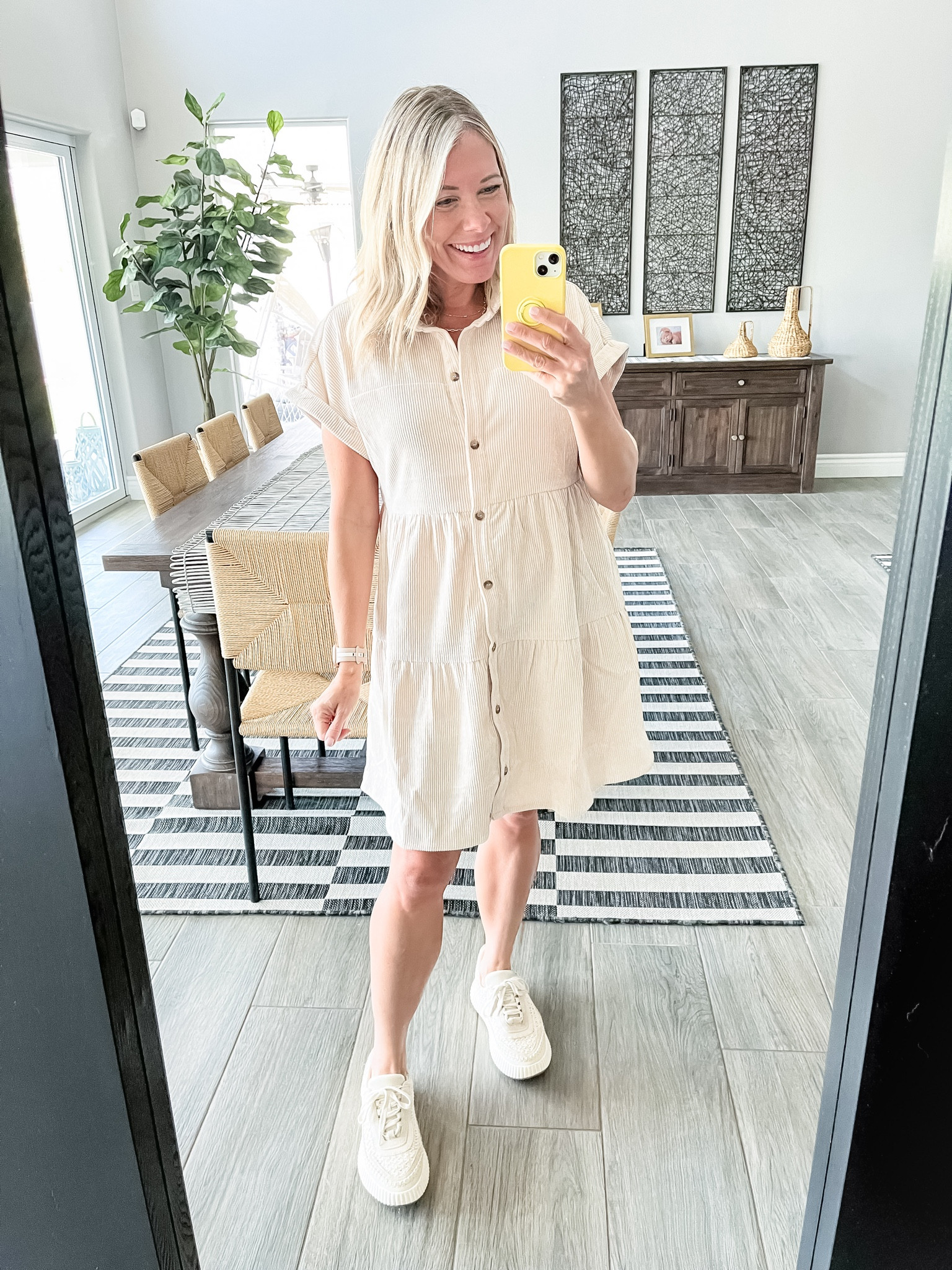 Love the short sleeve corduroy dress with crochet sneakers. Size small dress and size 8 shoes. Dress runs a little big.

#LTKSeasonal #LTKshoecrush #LTKstyletip