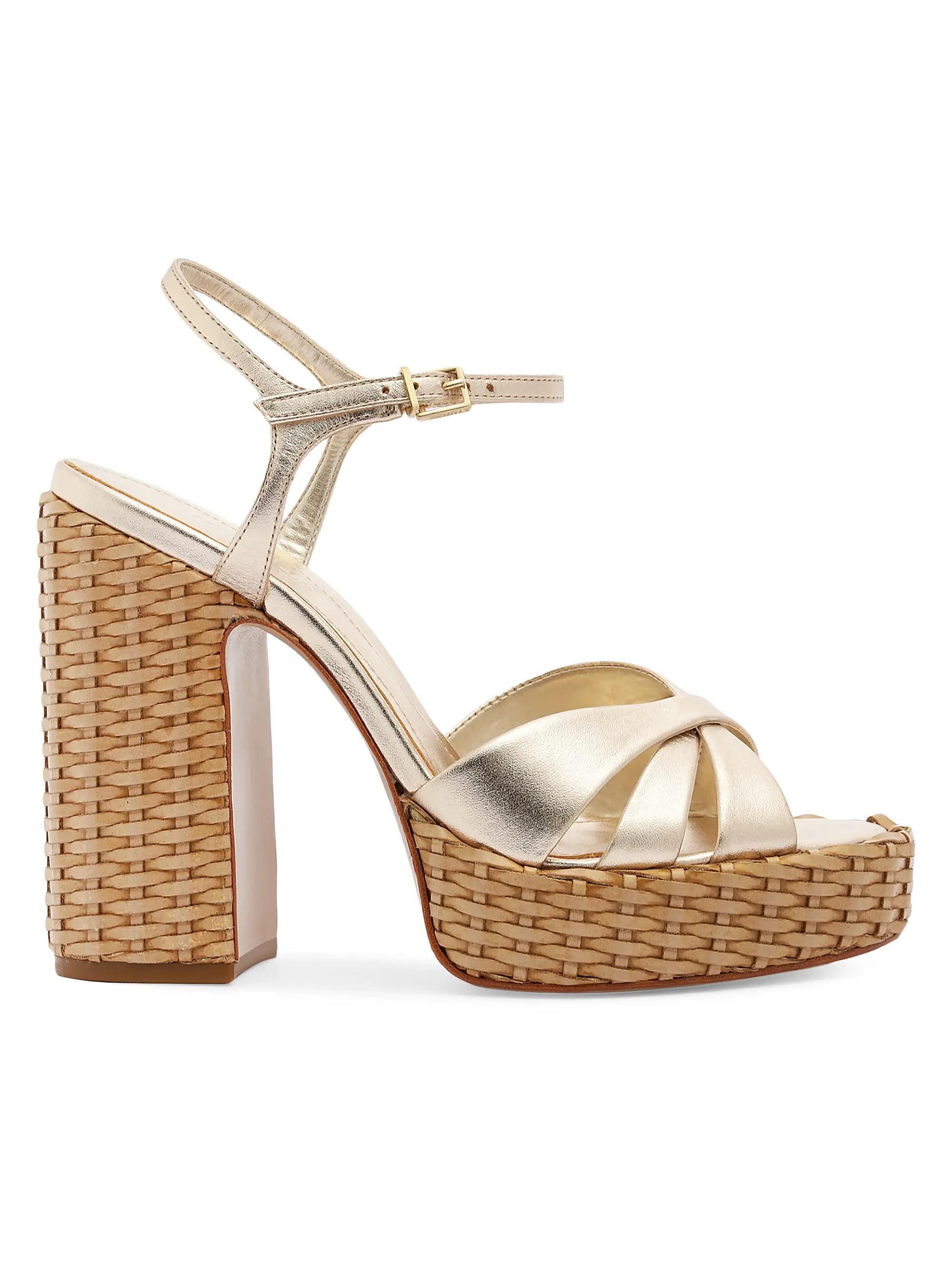 Schutz Keefa Straw 133MM Platform Sandal | Saks Fifth Avenue | Saks Fifth Avenue