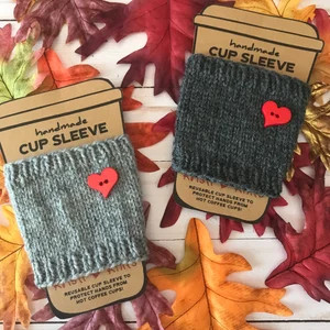 Crochet Cup Cozy With or Without Heart Embellishment - Reusable Knit Coffee Cozy - Coffee Cup Sle... | Etsy (US)