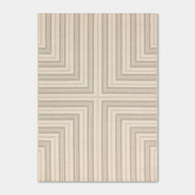 5'x7' Pieced Striped Outdoor Patio Woven Area Rug Tan - Threshold™ designed with Studio McGee | Target