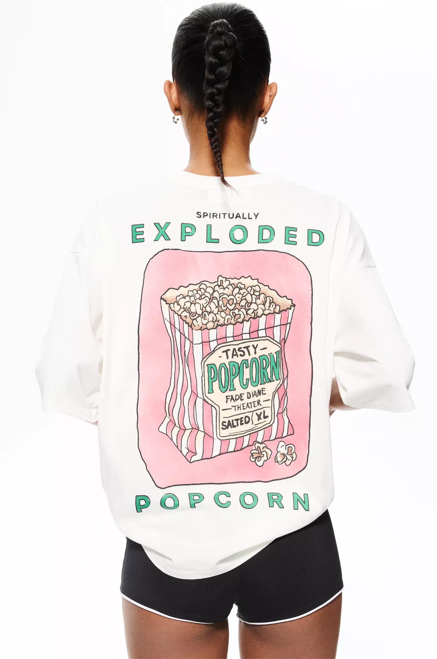 Popcorn graphic T-shirt | PULL and BEAR UK