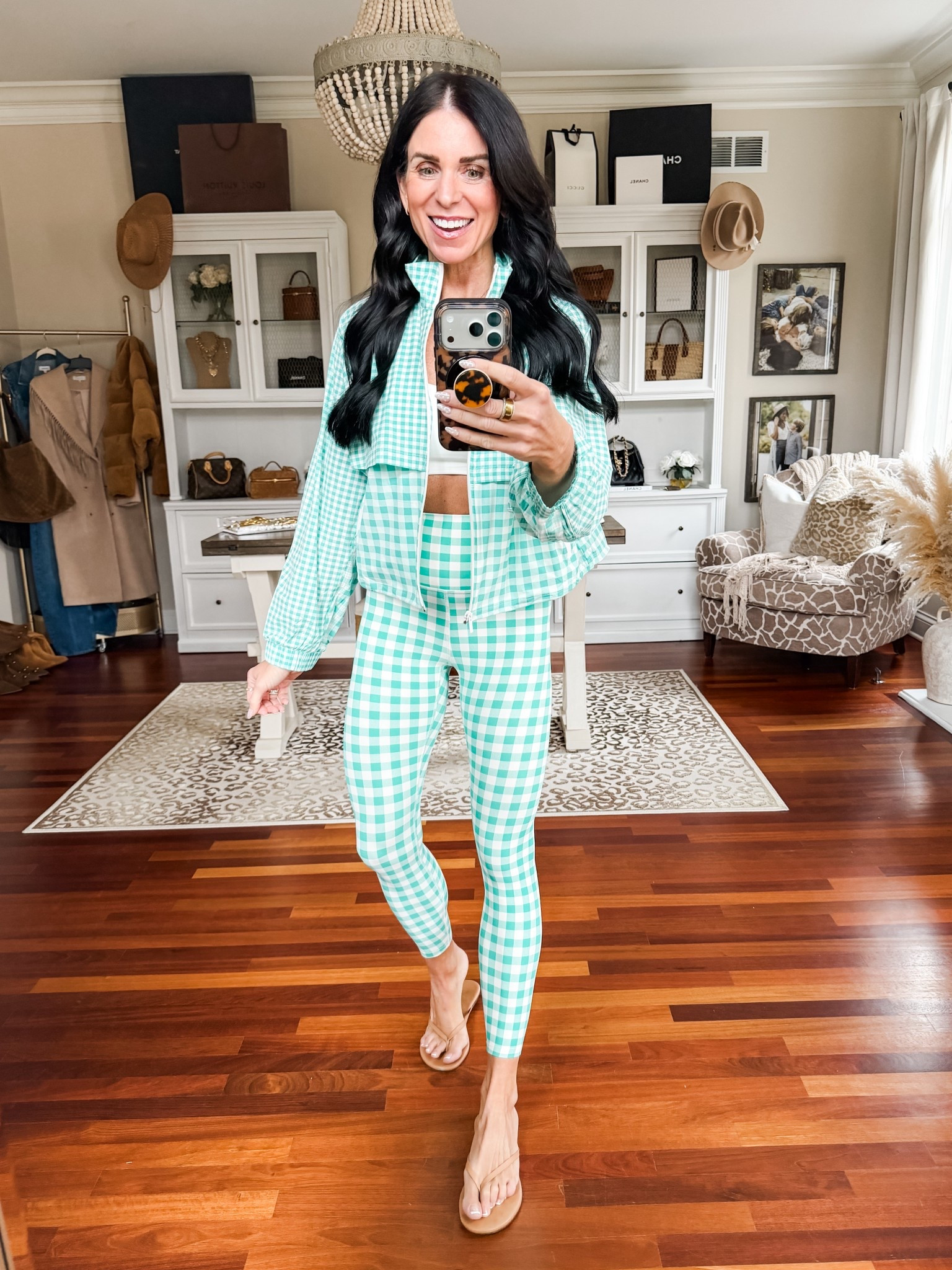 This gingham workout set and windbreaker is perfect for spring! Wearing all smalls 
@Target 

#LTKootd #LTKActive #LTKfitnessgoals