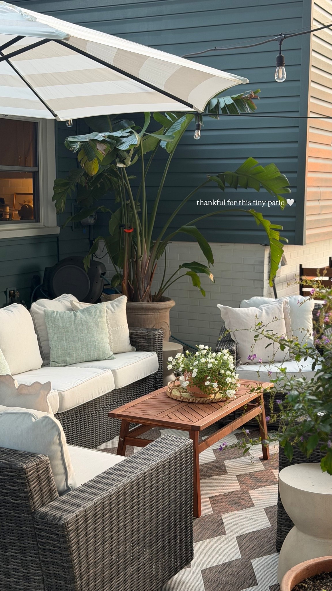 thankful for this tiny patio 🤍