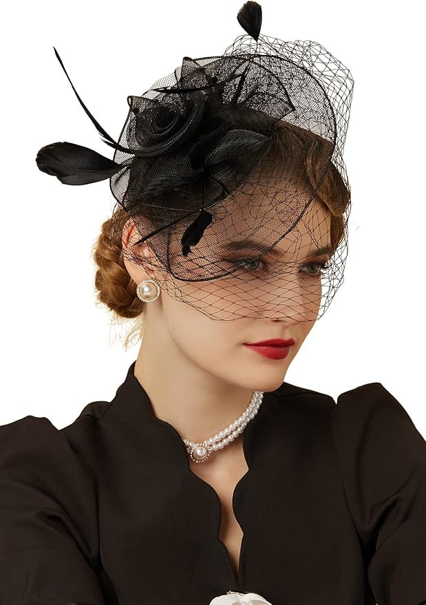 Fascinators Hats 20s 50s Hat Pillbox Hat Cocktail Tea Party Headwear with Veil for Girls and Wome... | Amazon (US)