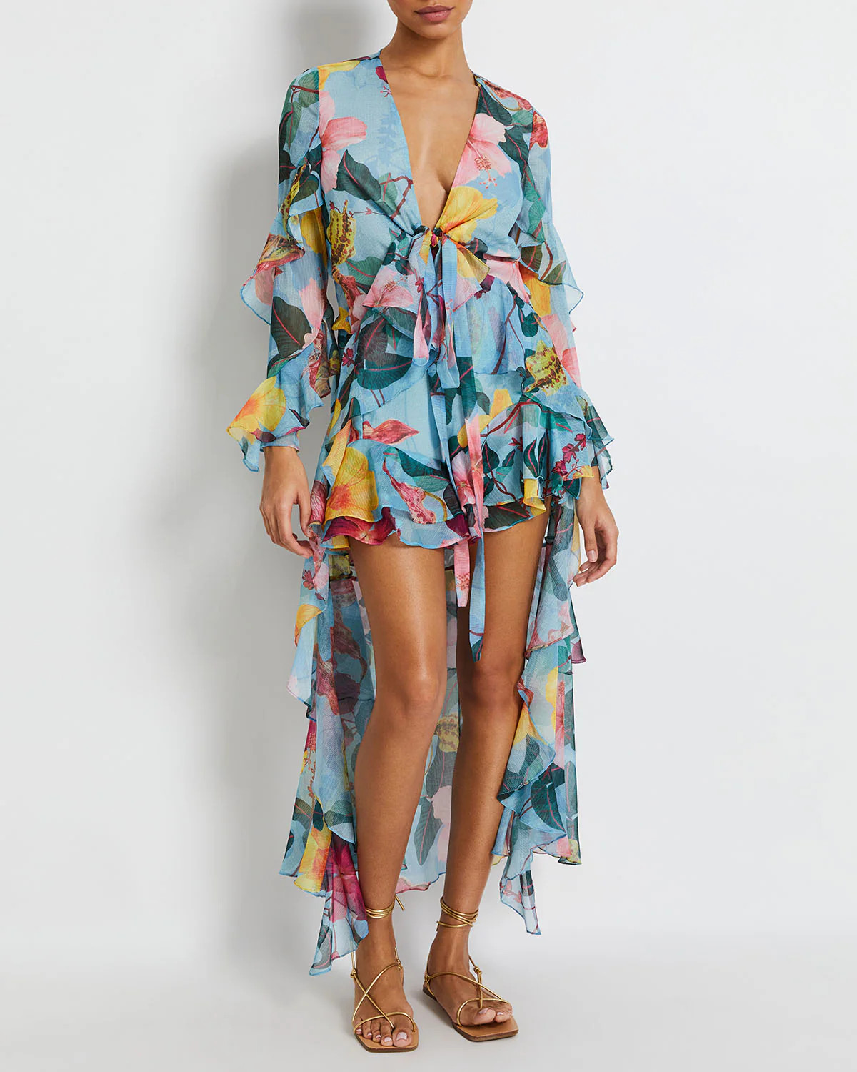 Hibiscus Ruffle Hem Shorts (FINAL SALE) | PatBO