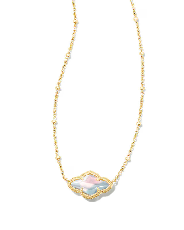 Abbie Gold Pendant Necklace in Dichroic Glass | Kendra Scott
