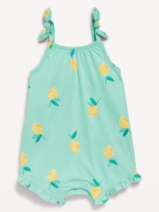 Sleeveless Tie-Knot Graphic One-Piece Romper for Baby | Old Navy (US)