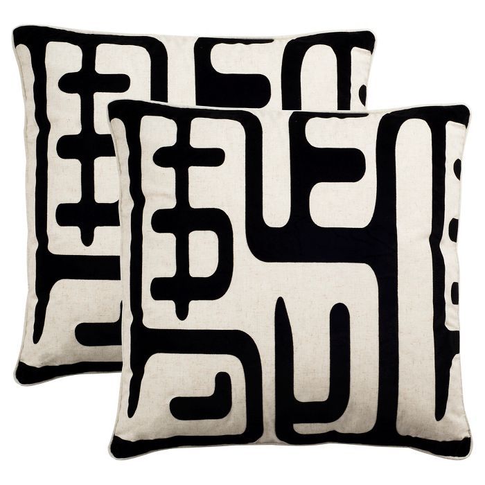 2pk 24"x24" Maize Sqaure Throw Pillow Black - Safavieh | Target