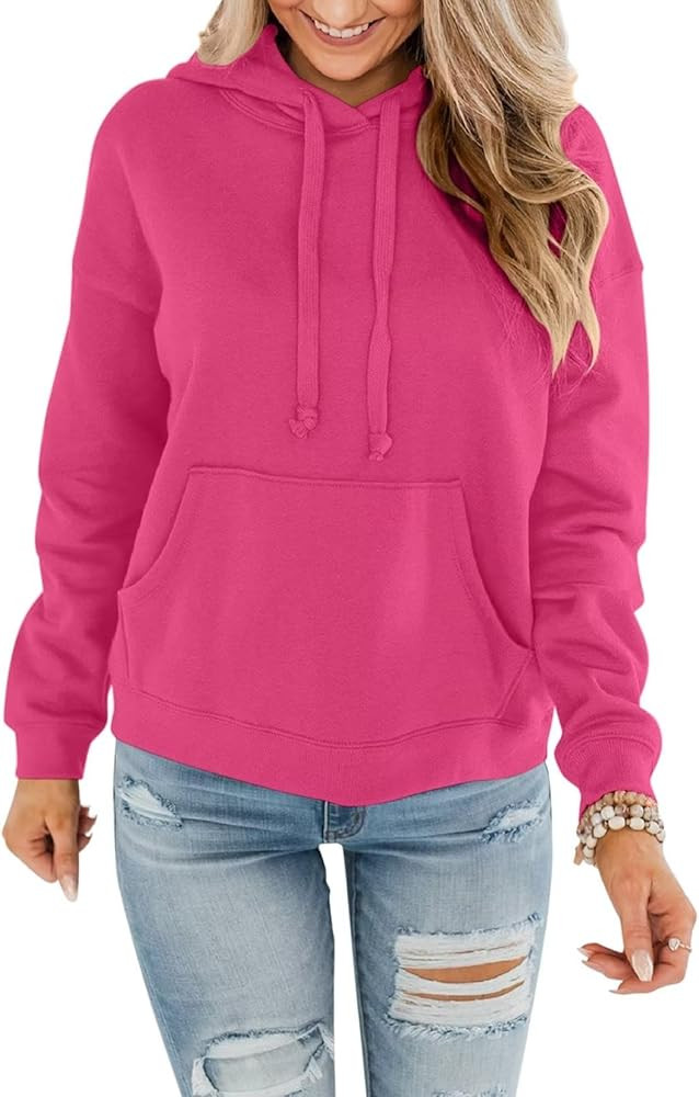 Minetom Women's Lightweight Pullover Hoodies Casual Long Sleeve Sweatshirts Tops with Pocket | Amazon (US)
