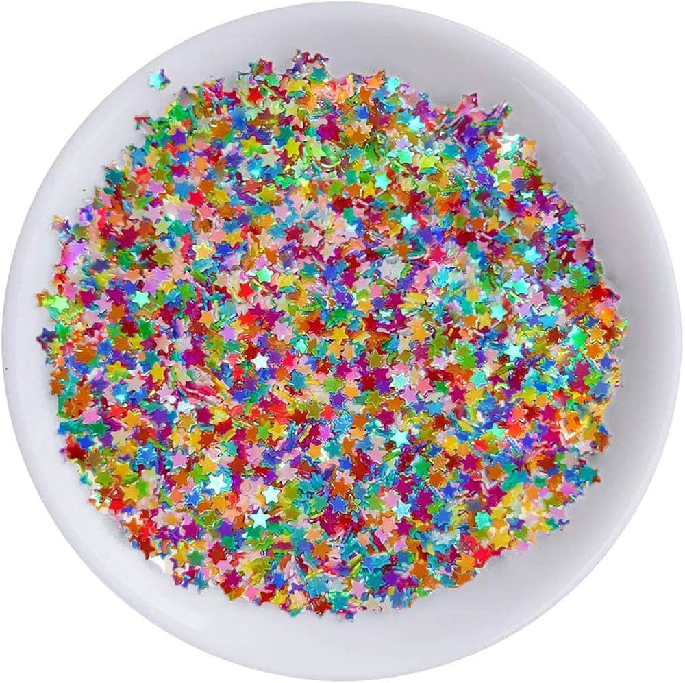 Art Craft Glitter, Star Shape Glitter Confetti for Christmas New Year Cards, Handcrafts, DIY Home... | Amazon (US)
