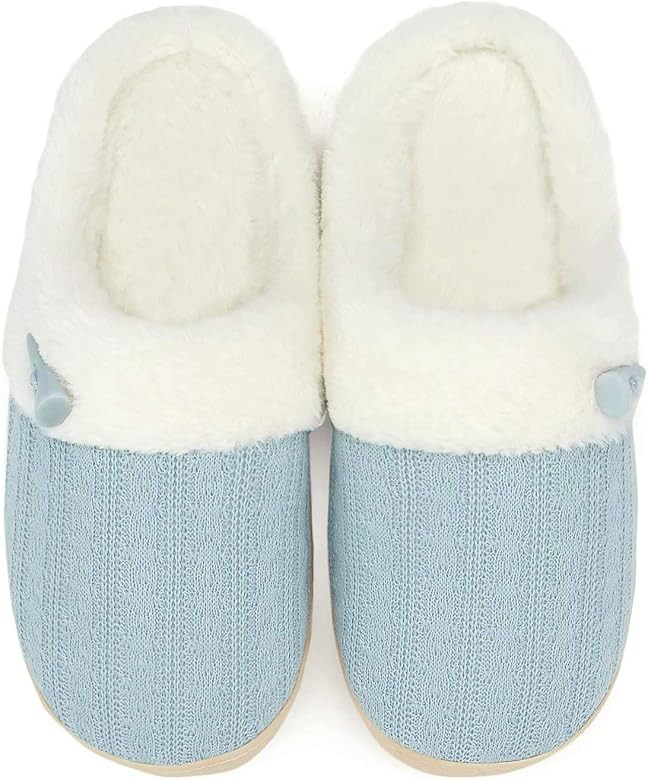 NineCiFun Women's Slip on Fuzzy Slippers Memory Foam House Slippers Outdoor Indoor Warm Plush Bed... | Amazon (US)