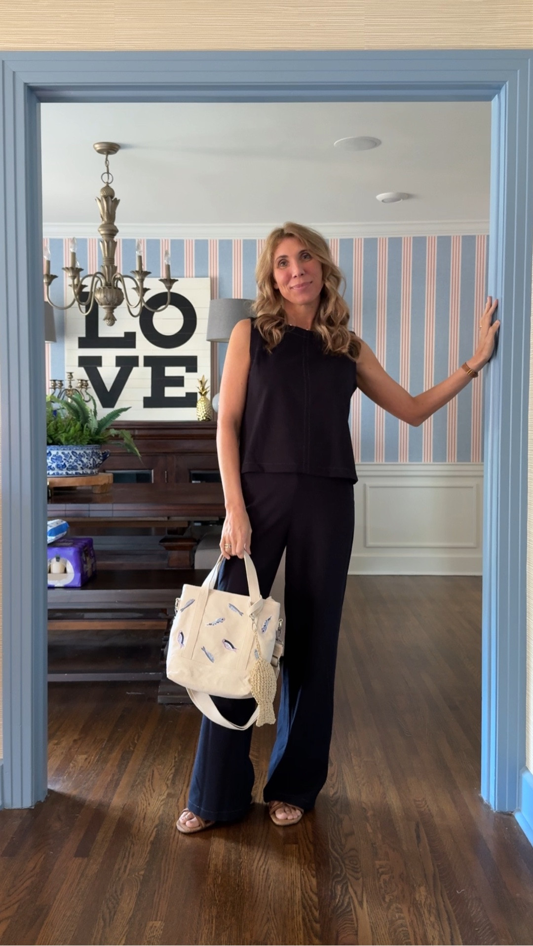 I just had to share the cutest bag I found at TJ Maxx. It was a recent find, so head to your local TJ or Marshall’s to see if you can find one. They had other cute designs too, but I had to have the sardines!

My set is also from TJ Maxx (Max Studio) and isn’t linkable but I’ve linked some other cute options. 

Shoes are linked!

#LTKOver40 #LTKootd