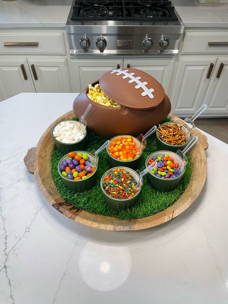 Football themed popcorn bar! Perfect for all those football watching  weekends with lots of people or just a small crowd. 

#LTKHoliday #LTKSeasonal #LTKHalloween