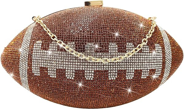 Football Clutch Purse with Rhinestone Bling Ball Play Purse for Women | Amazon (US)