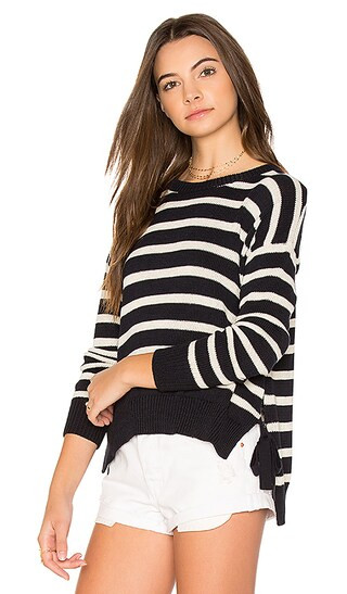 Autumn Cashmere Striped Hi Lo Sweater in Navy Blue & Hemp | Revolve Clothing