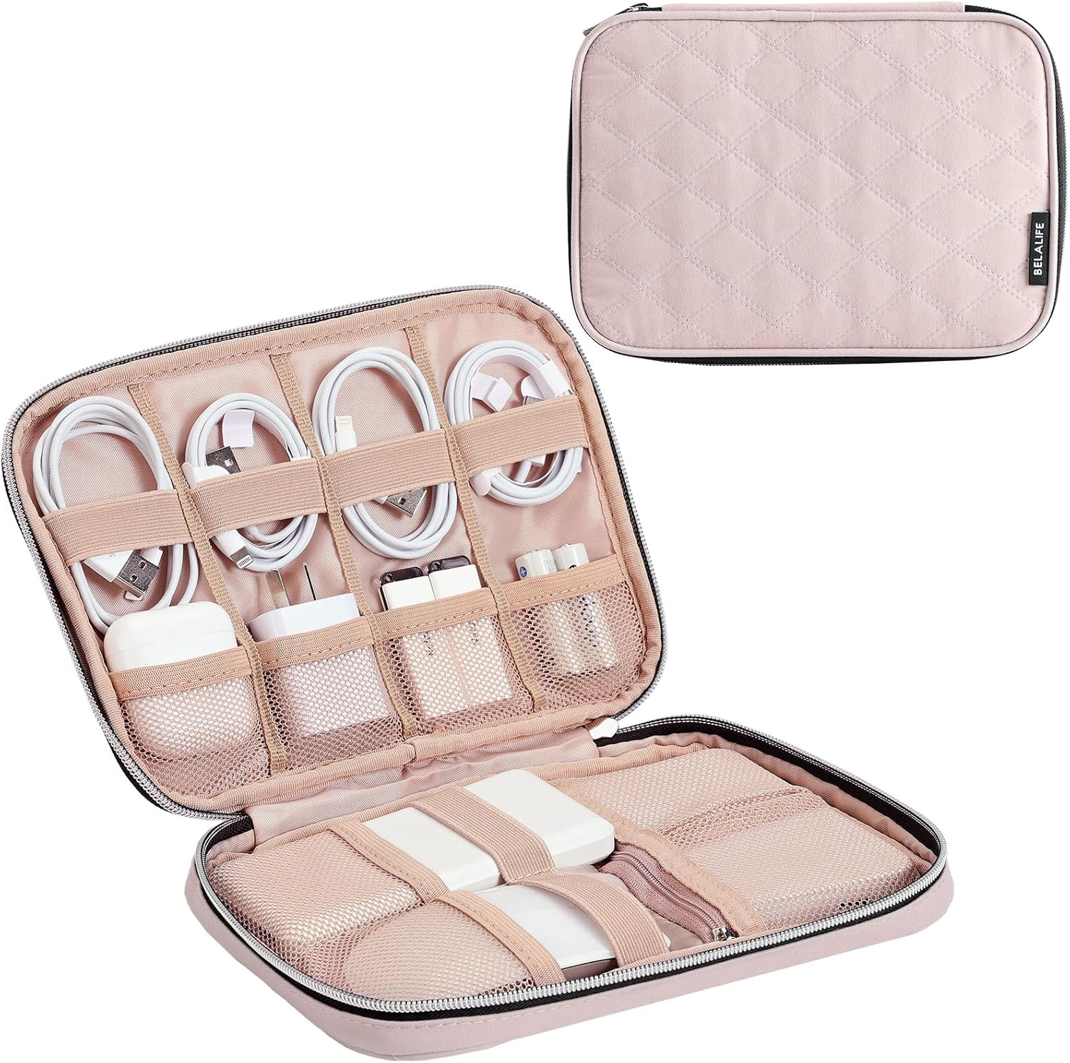 BELALIFE Portable Travel Cable Organizer Bag, Tech Storage Bag for Cord, Charger, Phone, Earphone... | Amazon (US)