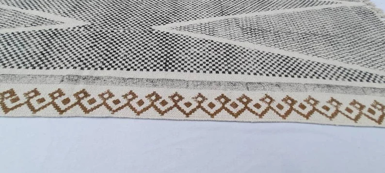 Cotton Runner Black and White With Grey Hand Block Print | Etsy | Etsy (US)