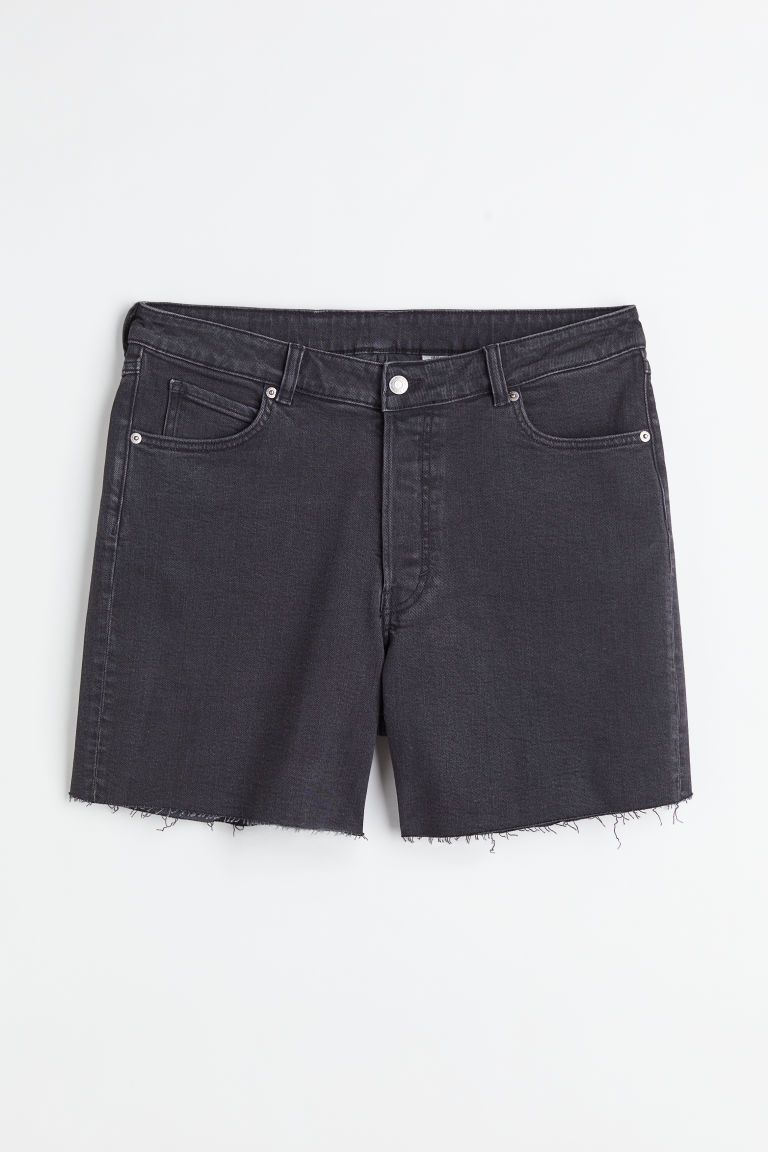 H & M - H & M+ 90s Cutoff High Waist Shorts - Black | H&M (US + CA)