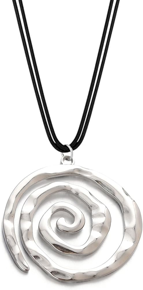 POYAMUSE Chunky Spiral Swirl Necklace - Aesthetic Grunge Jewelry for Trendy Looks, Boho Choker Ne... | Amazon (US)