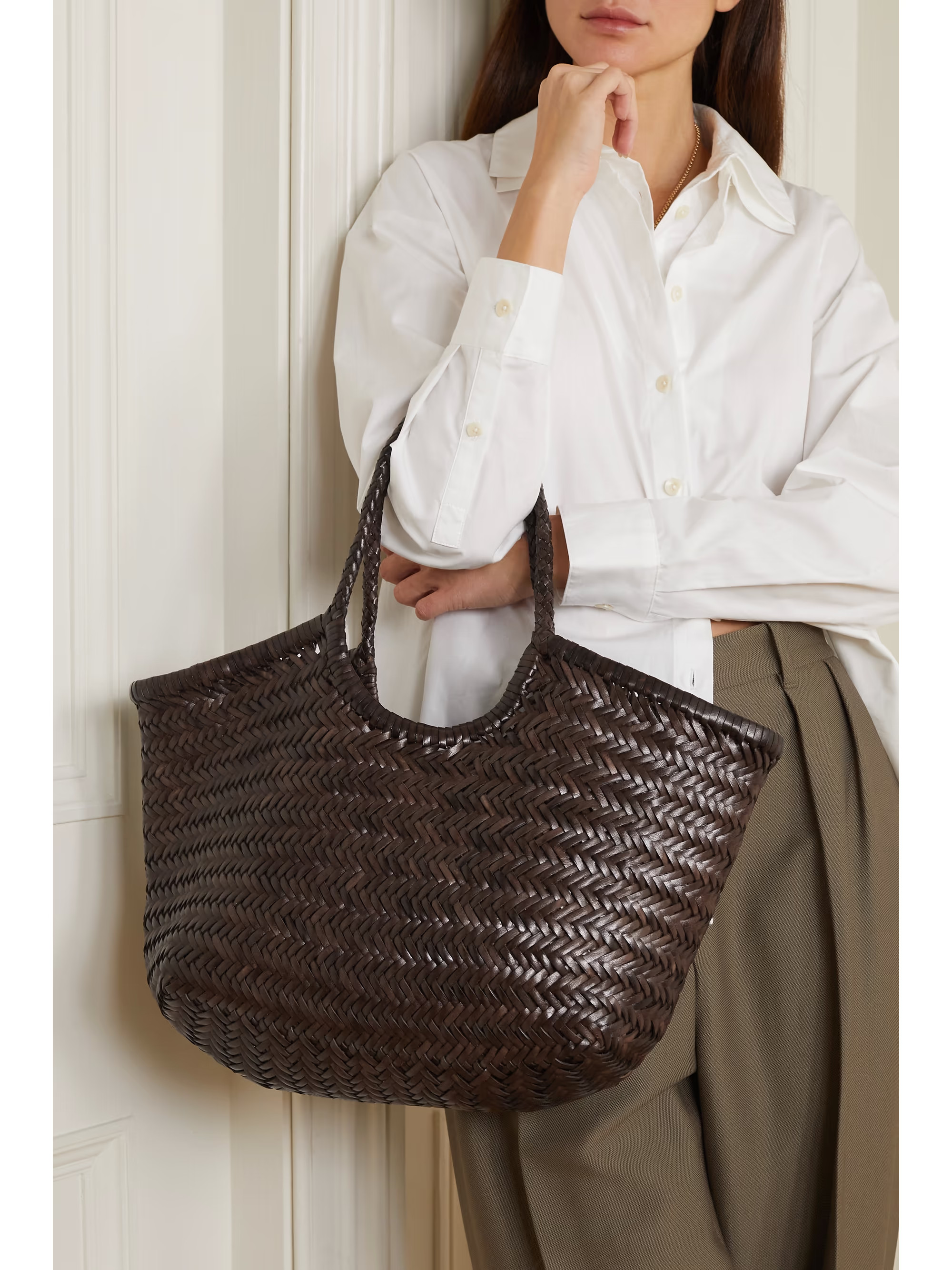 Nantucket large woven leather tote | NET-A-PORTER (UK & EU)