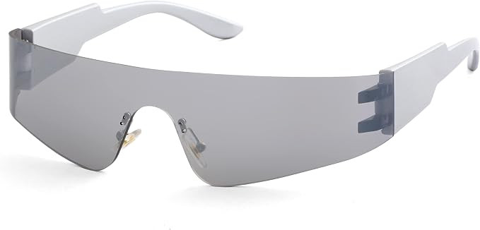 Kursan Wrap Around Sunglasses for Women Men Fashion One Piece Rimless Flat Top Shield Eyewear Y2k... | Amazon (US)