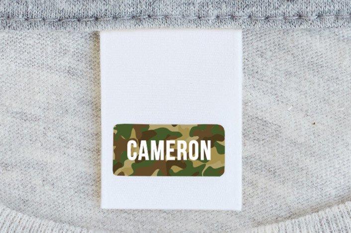 "Camo" - Customizable Custom Name Labels in Green by Shiny Penny Studio. | Minted