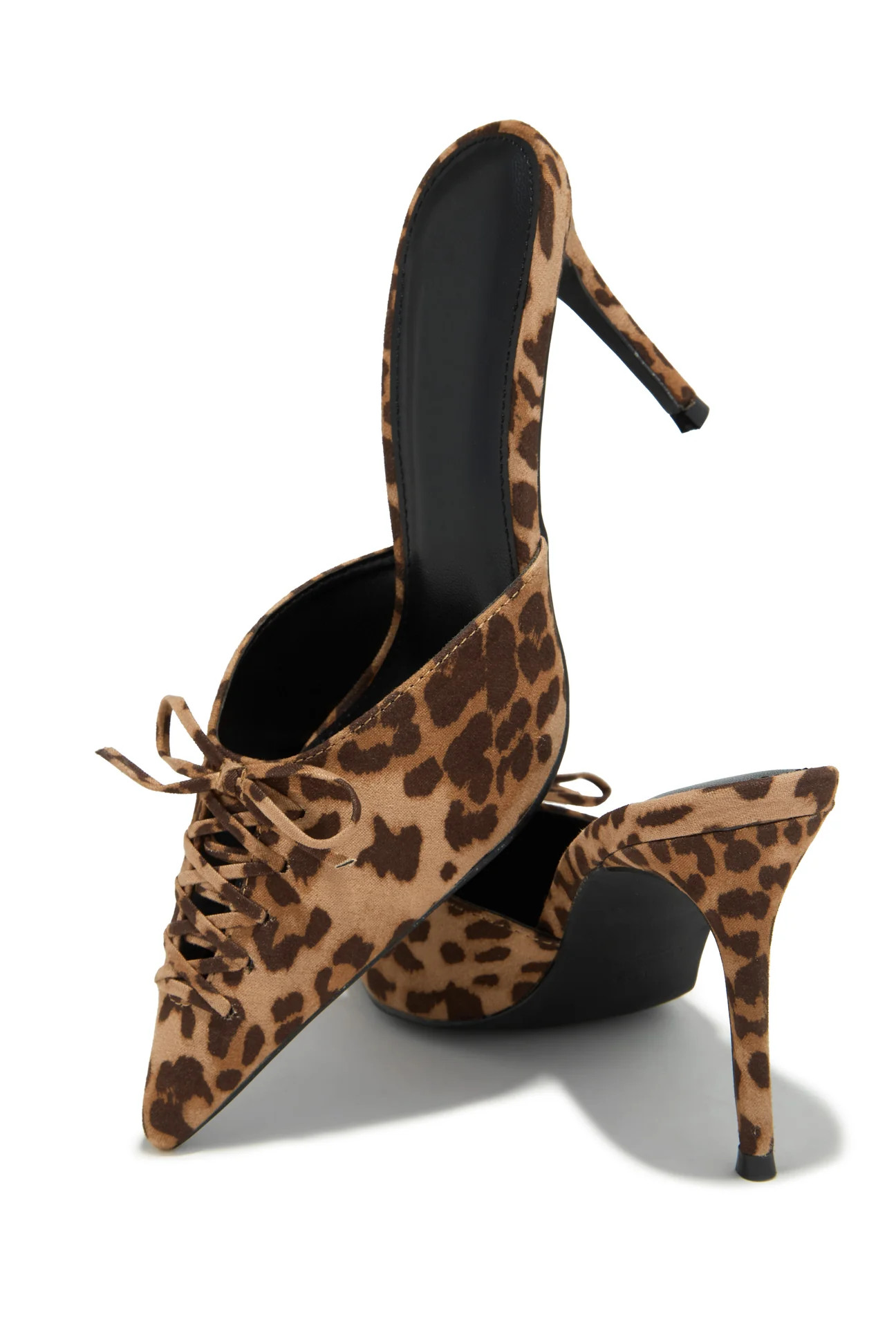 Miss Lola | Lina Leopard Pump Heel Mules | MISS LOLA